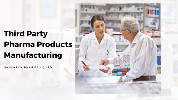 third party pharma products manufacturing n.w