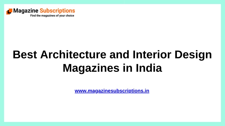 best architecture and interior design magazines n.w
