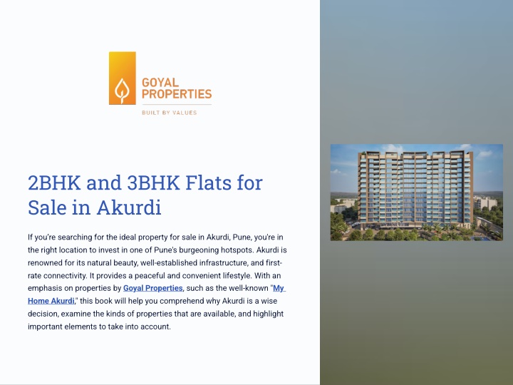 2bhk and 3bhk flats for sale in akurdi n.w