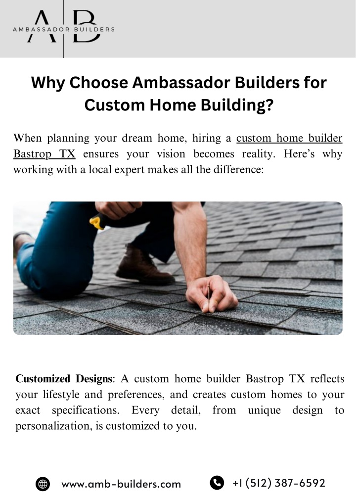 why choose ambassador builders for custom home n.w
