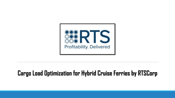 cargo load optimization for hybrid cruise ferries n.w