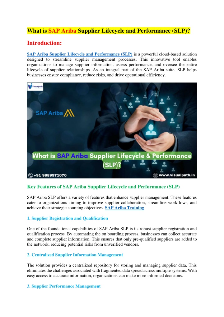 what is sap ariba supplier lifecycle n.w