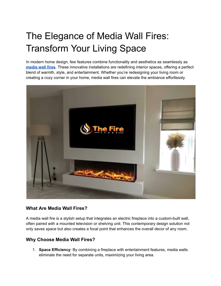 the elegance of media wall fires transform your n.w