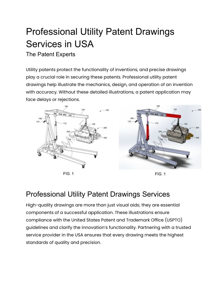professional utility patent drawings services n.w