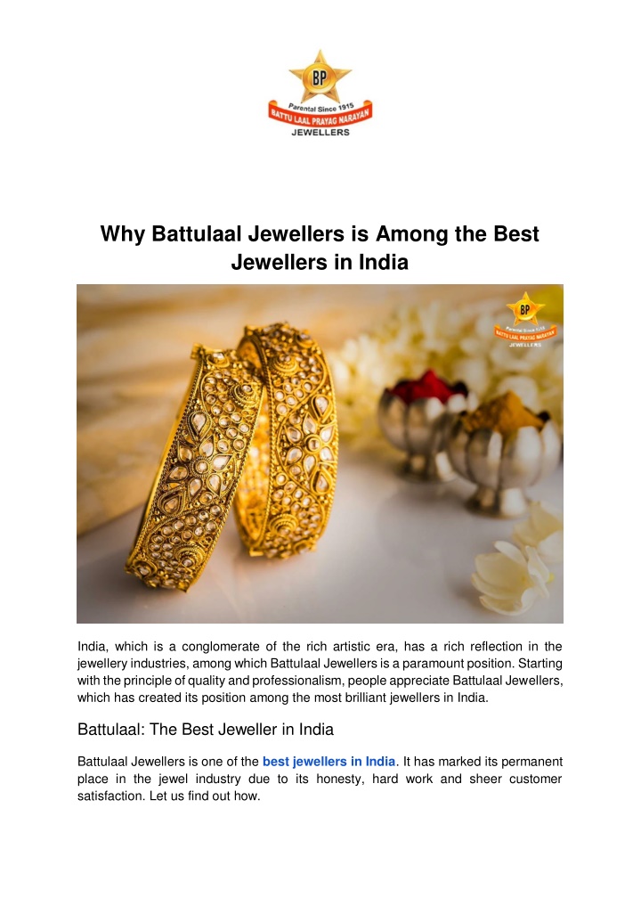why battulaal jewellers is among the best n.w