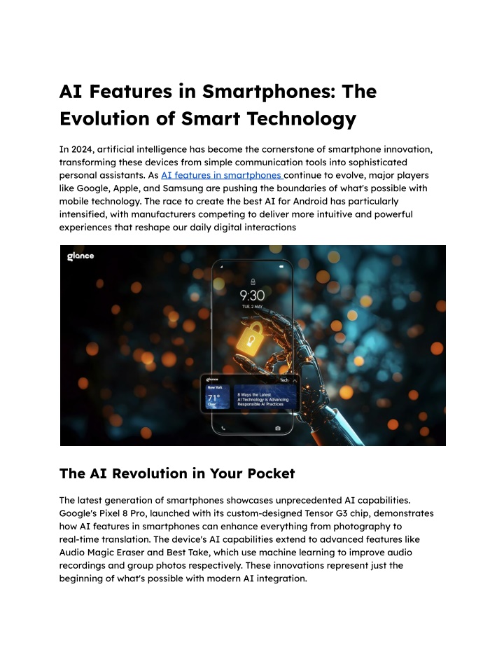 ai features in smartphones the evolution of smart n.w
