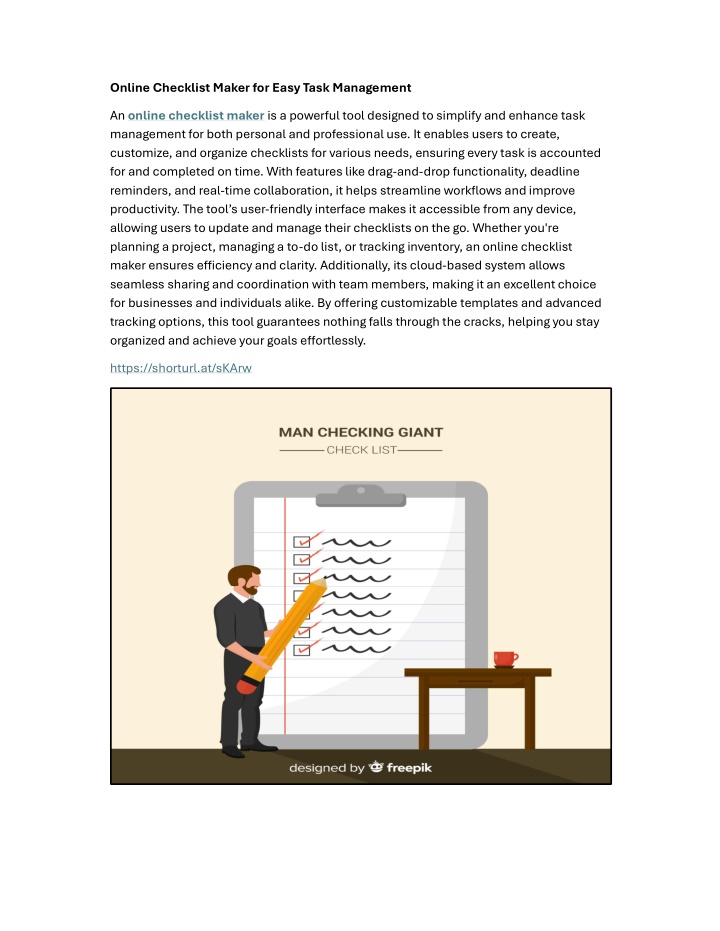 online checklist maker for easy task management n.w