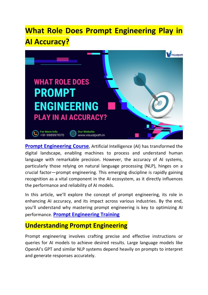 what role does prompt engineering play n.w