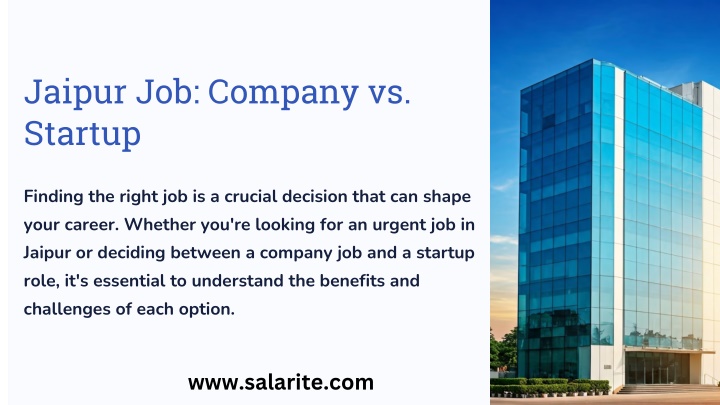 jaipur job company vs startup n.w