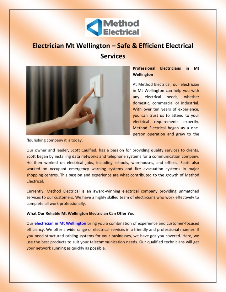 electrician mt wellington safe efficient n.w