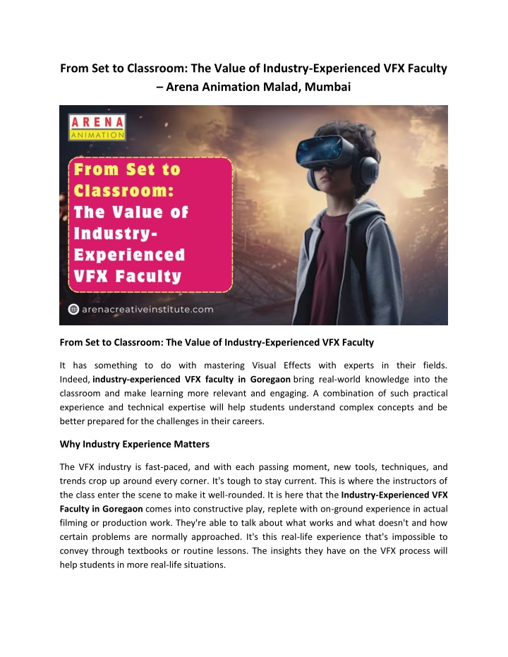 from set to classroom the value of industry n.w