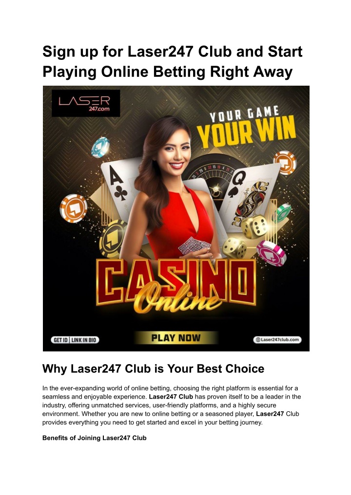 sign up for laser247 club and start playing n.w