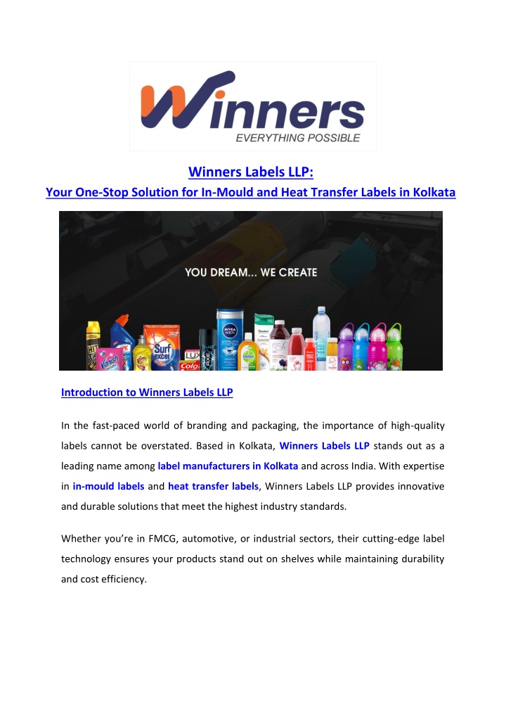 winners labels llp n.w