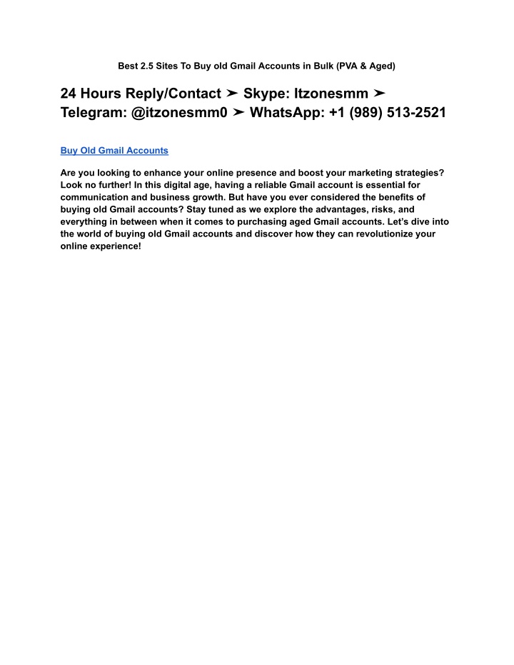 best 2 5 sites to buy old gmail accounts in bulk n.w