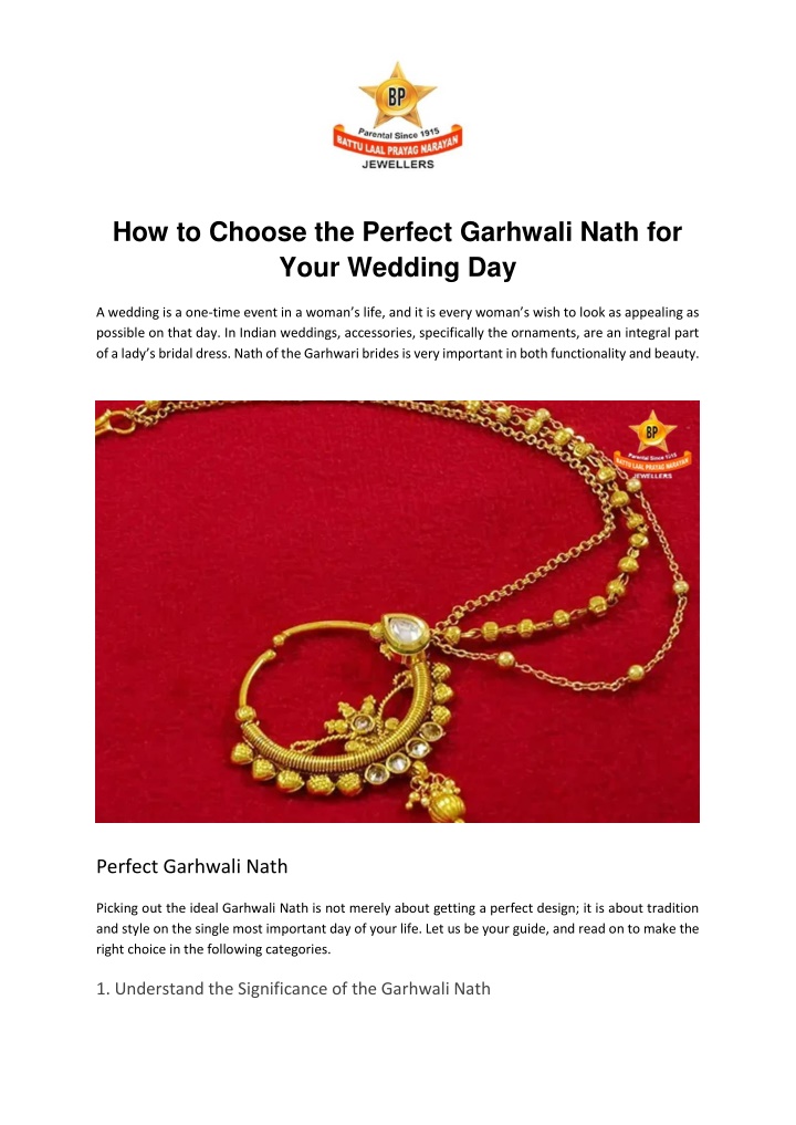 how to choose the perfect garhwali nath for your n.w