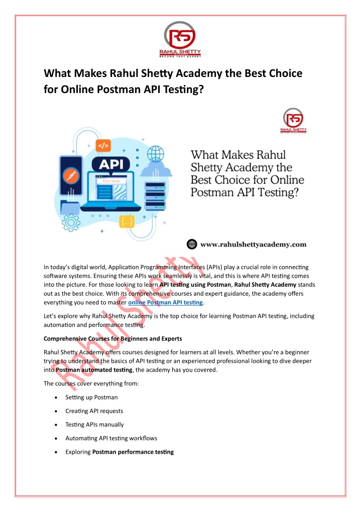 what makes rahul shetty academy the best choice n.w
