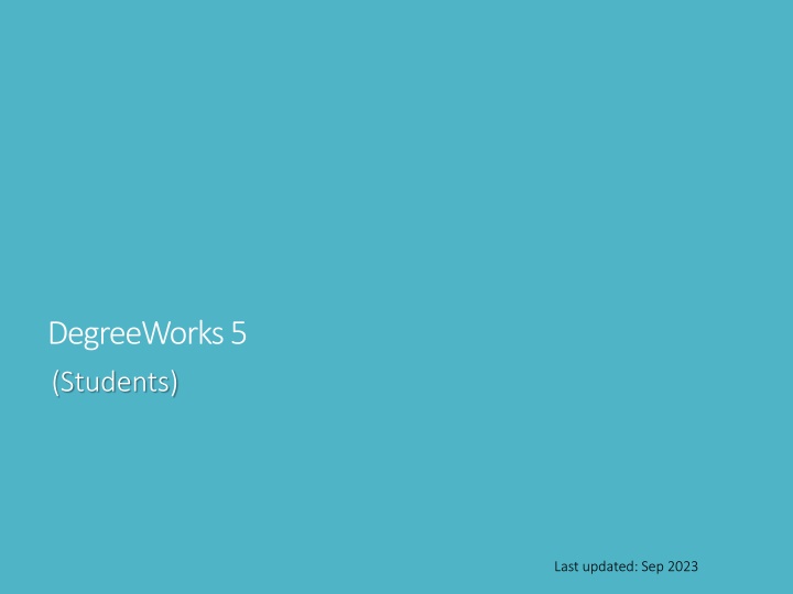 DegreeWorks 5