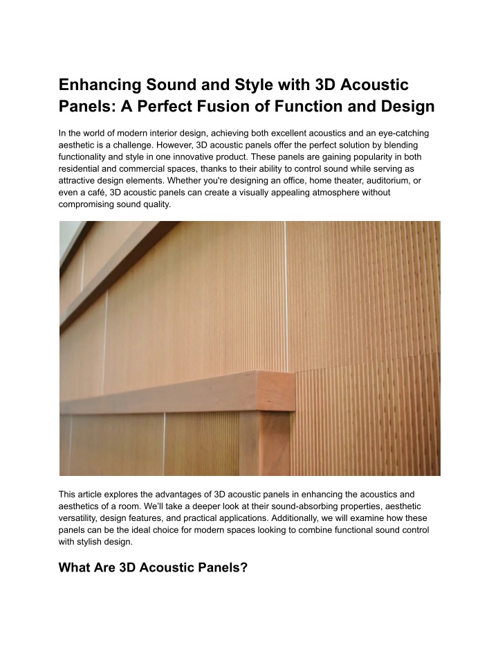 enhancing sound and style with 3d acoustic panels n.w