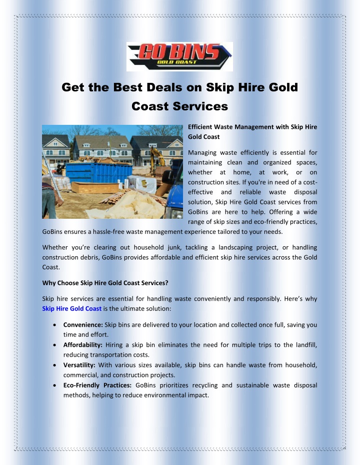 get the best deals on skip hire gold coast n.w