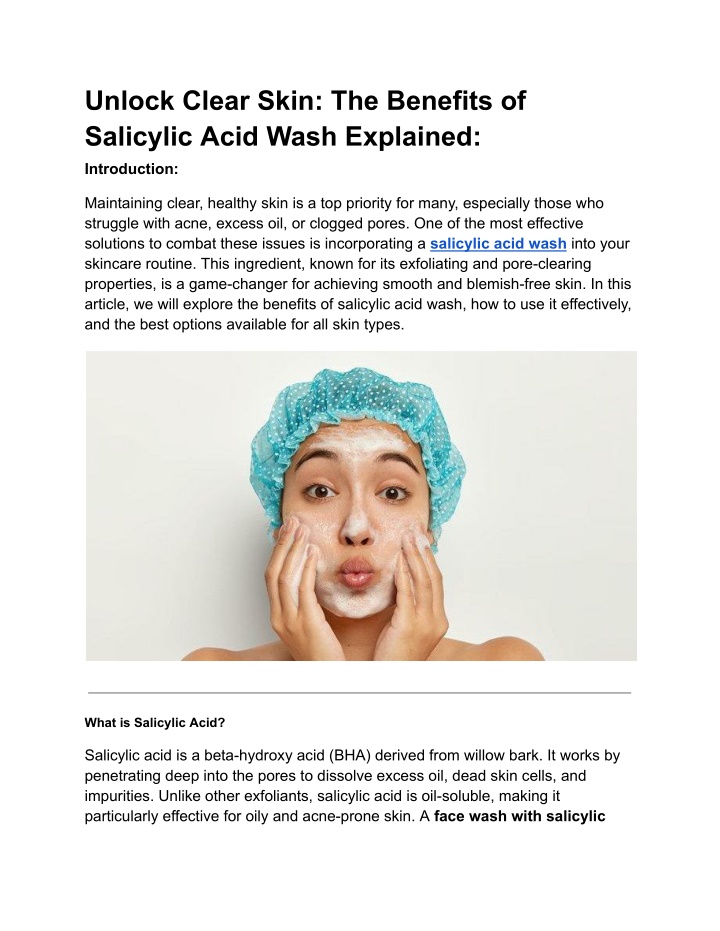 unlock clear skin the benefits of salicylic acid n.w