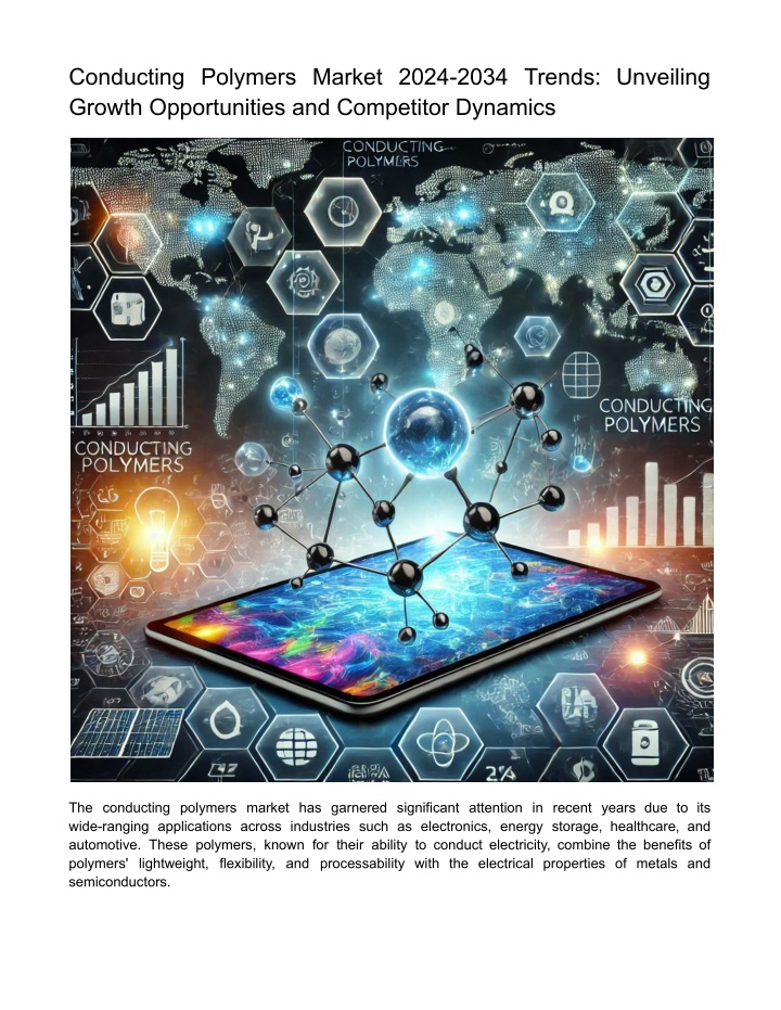 conducting polymers market 2024 2034 trends n.w