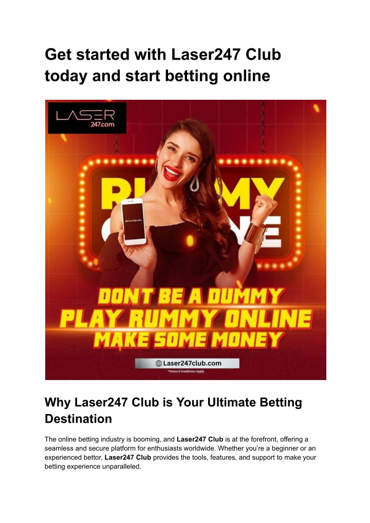 get started with laser247 club today and start n.w