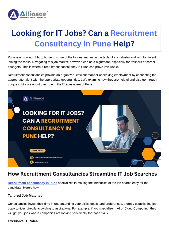 looking for it jobs can a recruitment consultancy n.w
