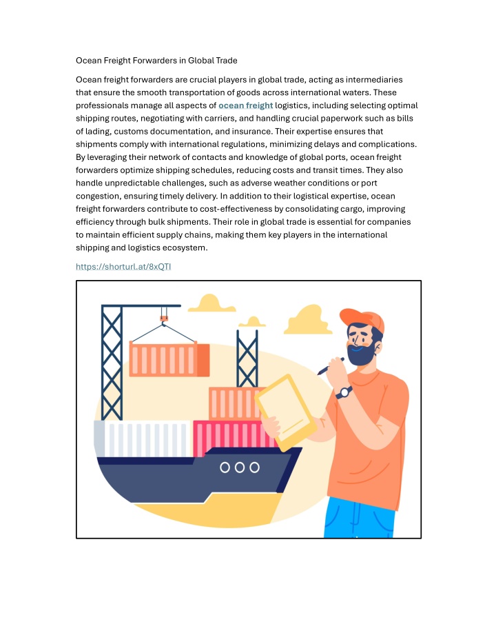 ocean freight forwarders in global trade n.w