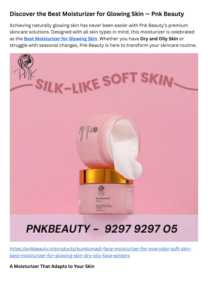 discover the best moisturizer for glowing skin n.w