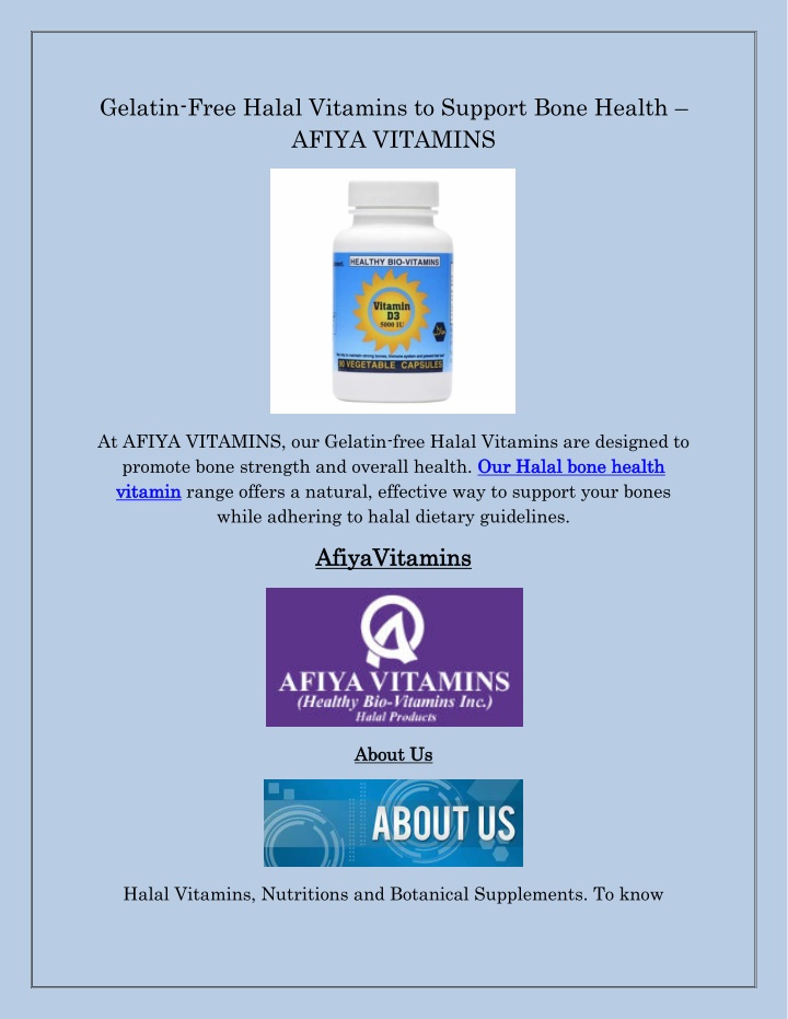 gelatin free halal vitamins to support bone n.w