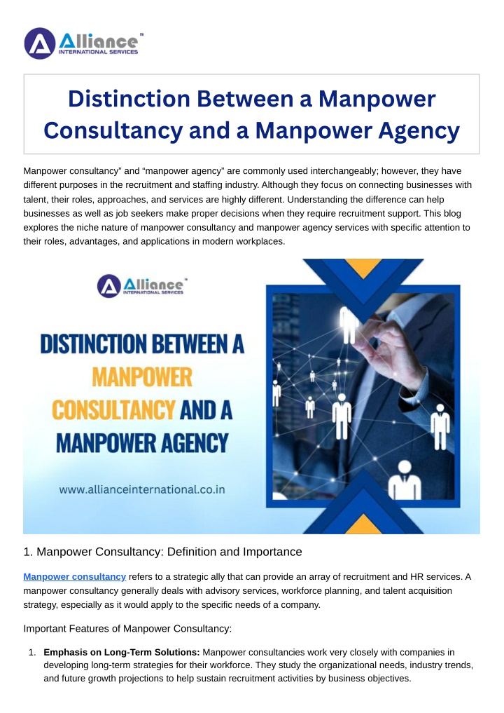 distinction between a manpower consultancy n.w