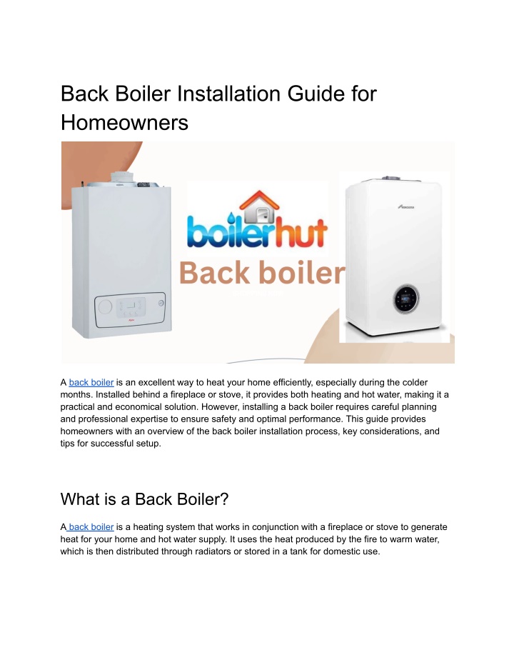 back boiler installation guide for homeowners n.w