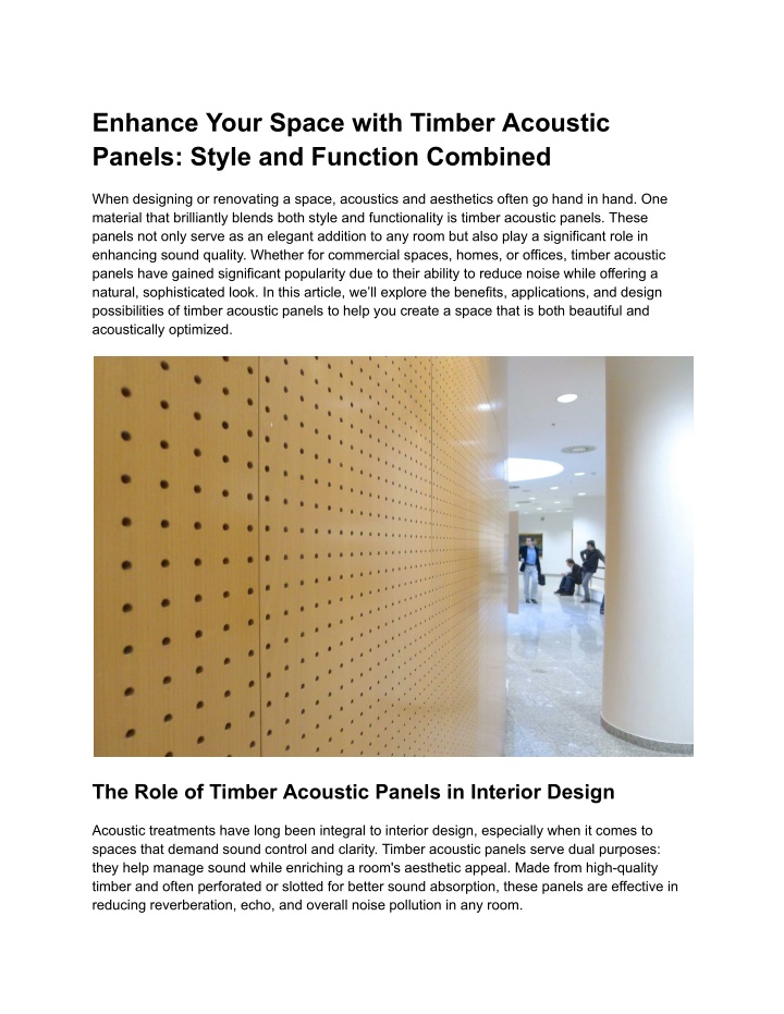enhance your space with timber acoustic panels n.w