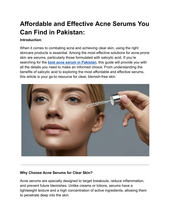 affordable and effective acne serums you can find n.w