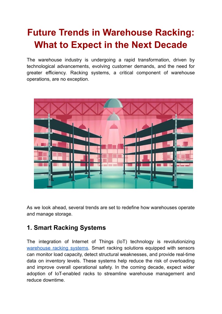 future trends in warehouse racking what to expect n.w