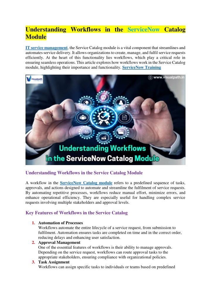 understanding workflows in the servicenow catalog n.w