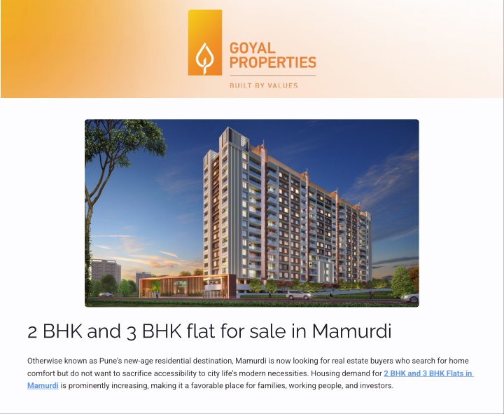 2 bhk and 3 bhk flat for sale in mamurdi n.w