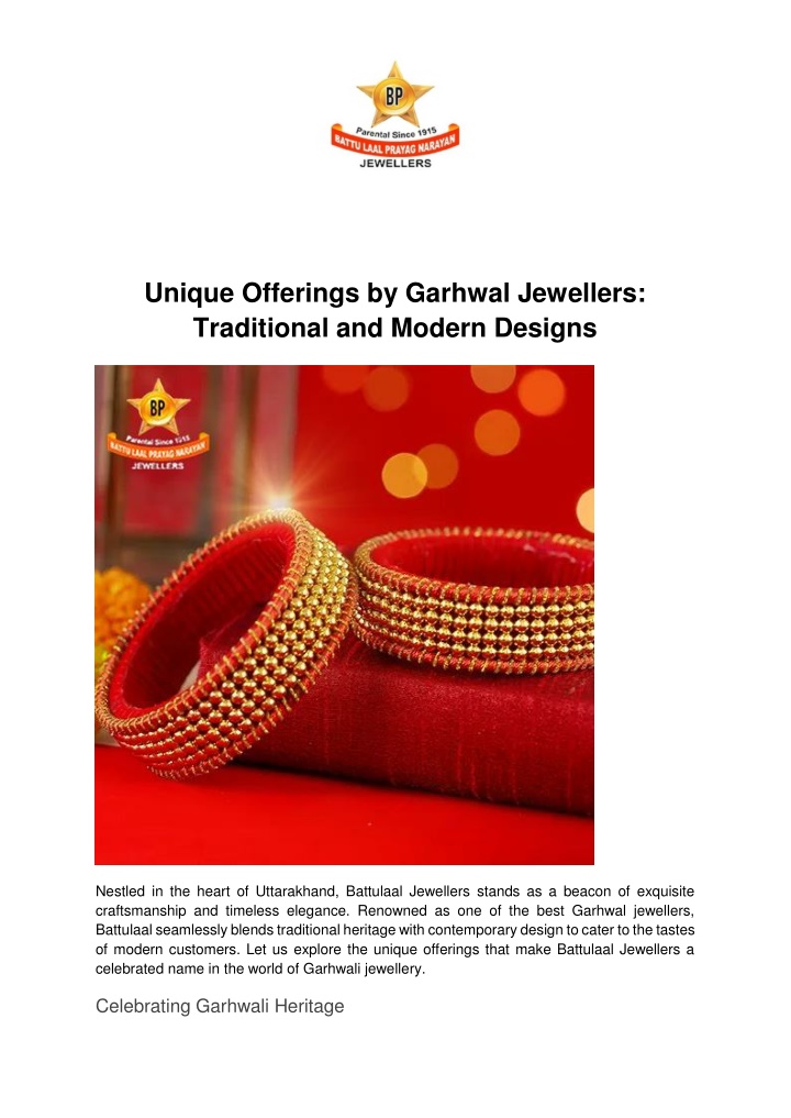 unique offerings by garhwal jewellers traditional n.w