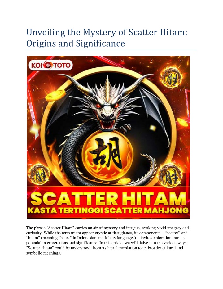 unveiling the mystery of scatter hitam origins n.w