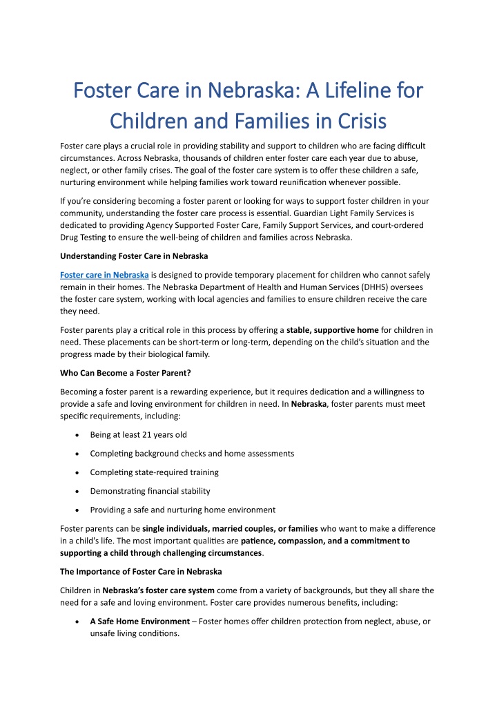 foster care in nebraska a lifeline for foster n.w