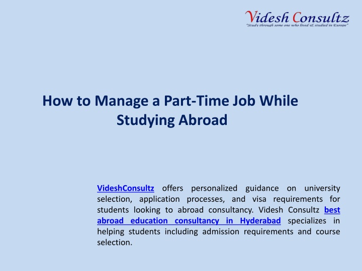 How to Manage a Part-Time Job While Studying Abroad