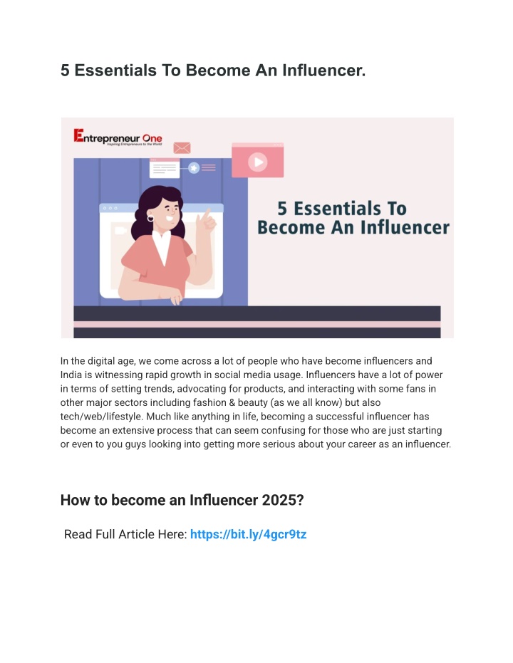 5 essentials to become an influencer n.w