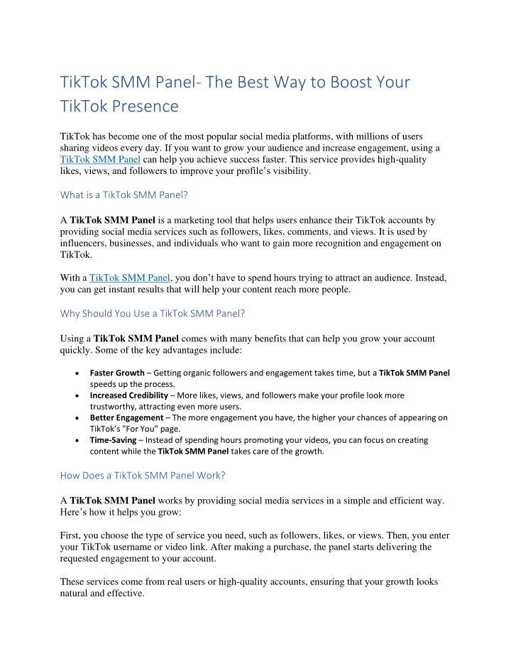 tiktok smm panel the best way to boost your n.w