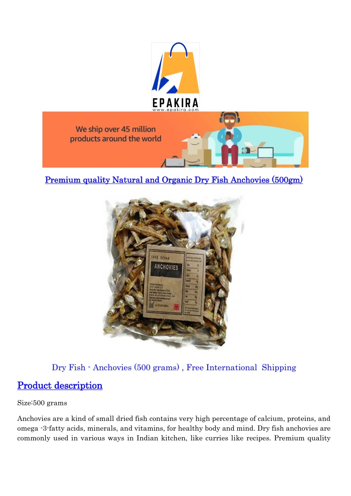 premium quality natural and organic dry fish n.w