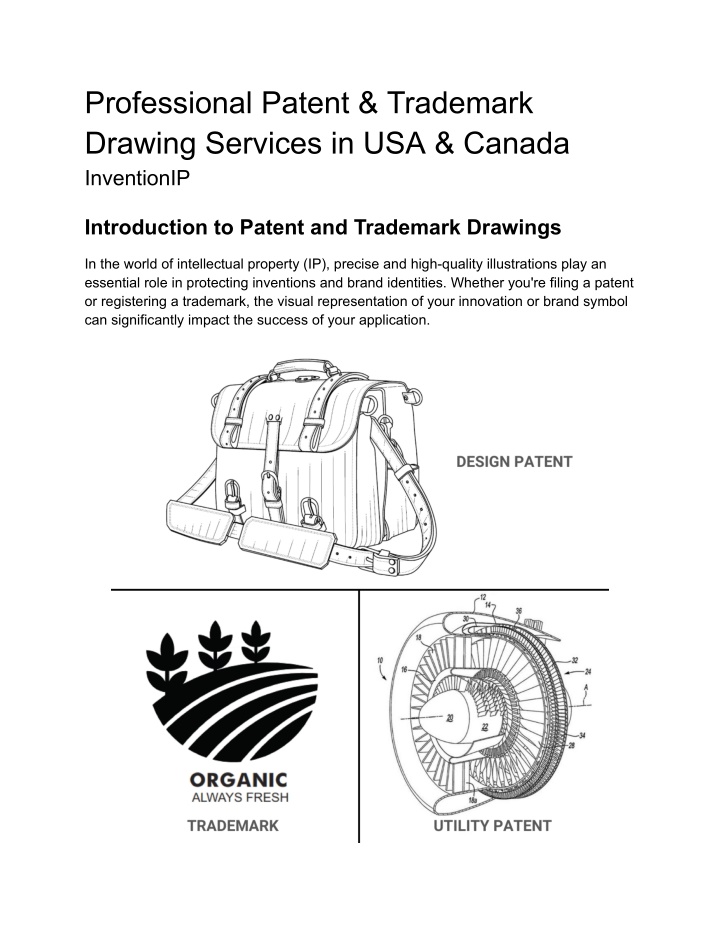 professional patent trademark drawing services n.w