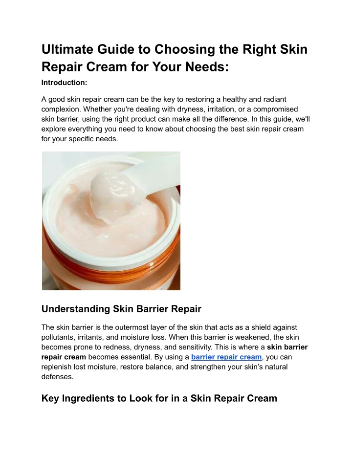 ultimate guide to choosing the right skin repair n.w