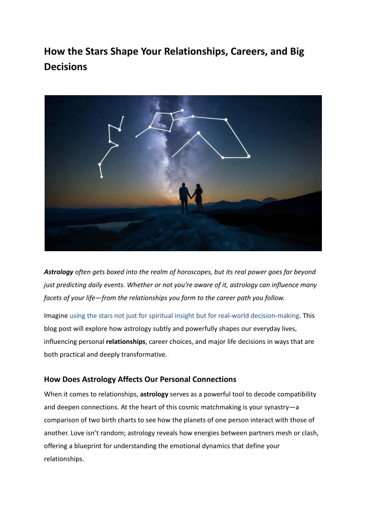 how the stars shape your relationships careers n.w