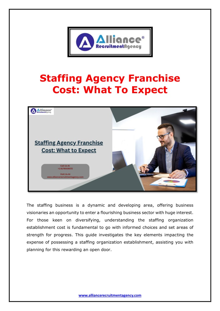 staffing agency franchise cost what to expect n.w