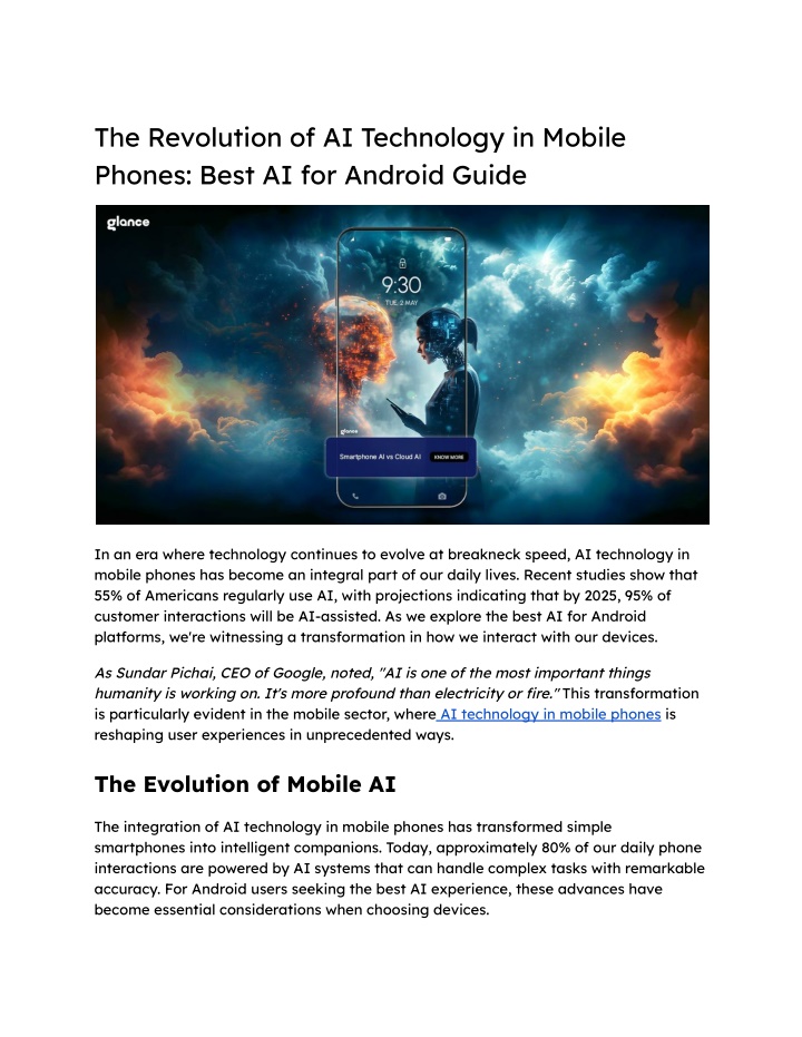 the revolution of ai technology in mobile phones n.w