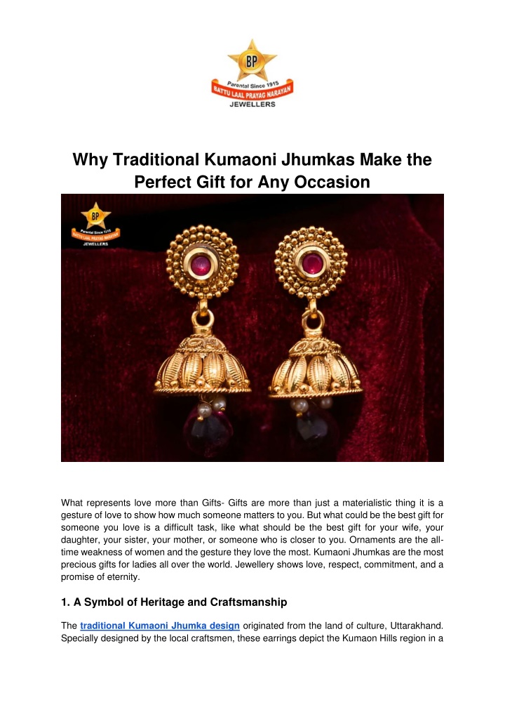 why traditional kumaoni jhumkas make the perfect n.w